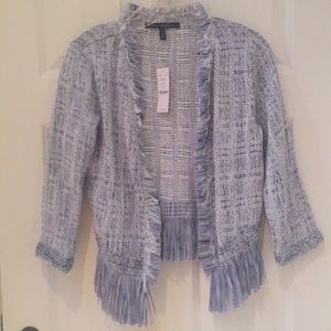 White House Black Market Fringe Sweater Jacket